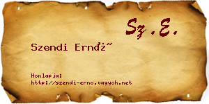 Szendi Ernő névjegykártya